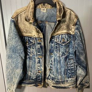 Vintage rare acid wash/leather jacket